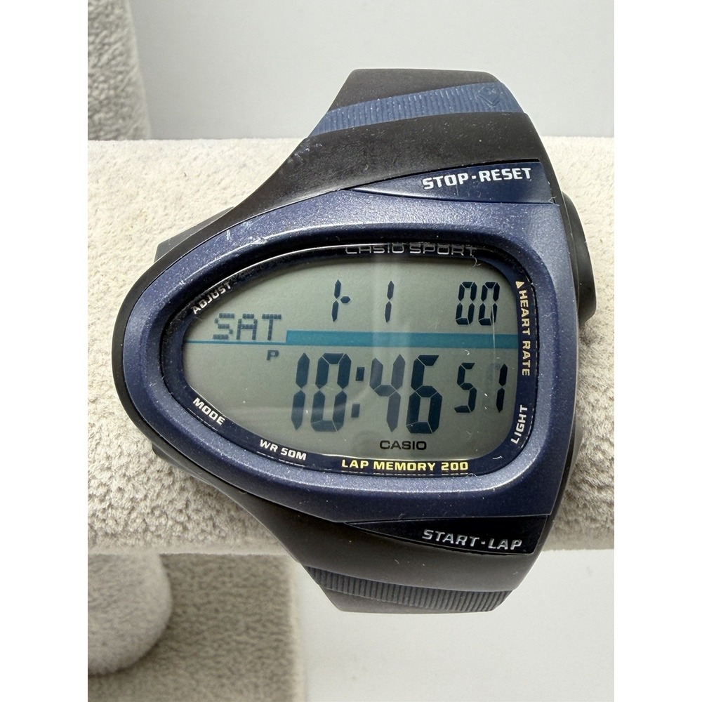 Casio CHR-100 Sport Phys New Battery Mens Watch Blue Black 46MM 7.5" Resin Band